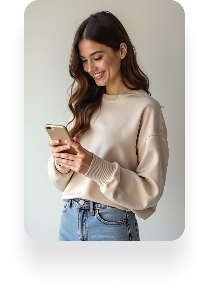 Woman texting on phone